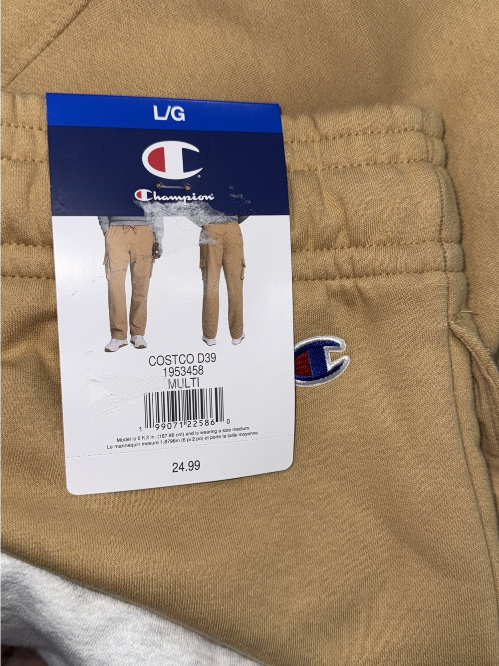 Champion Kids Tan Sweatpants with Logo Patch